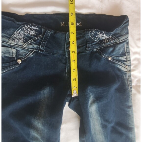 Vintage M Michel Jeans Womens Size 3 Retro Embellished Distressed Blue Jeans - Picture 6 of 12